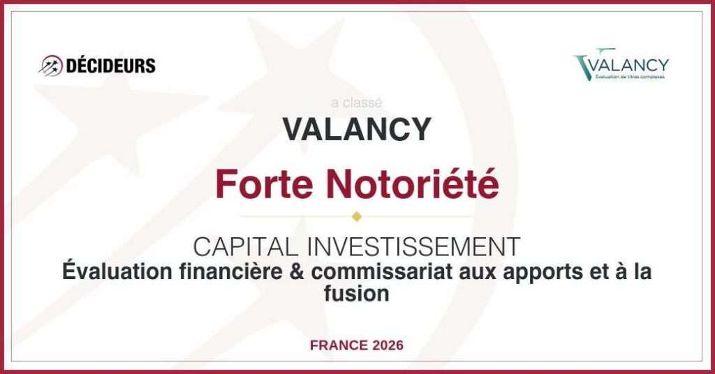 Valancy « Forte Notoriété » – Classement Decideurs 2026